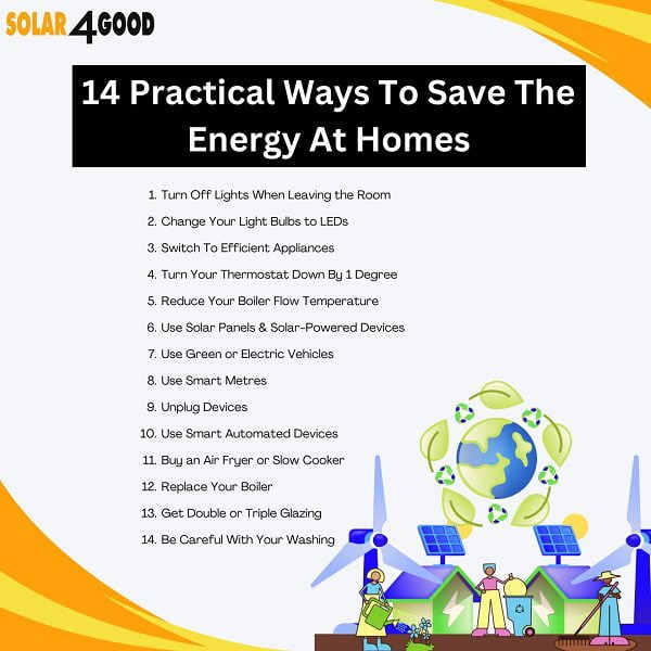 14 ways to save energy at homes